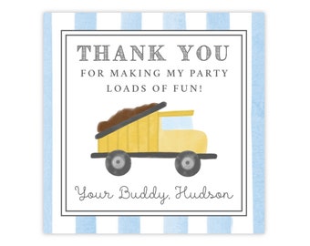 Printable Construction Birthday Party Favor Tags, Construction Favor Tag, Digger Birthday, Dump Truck Birthday, Construction Party Supplies