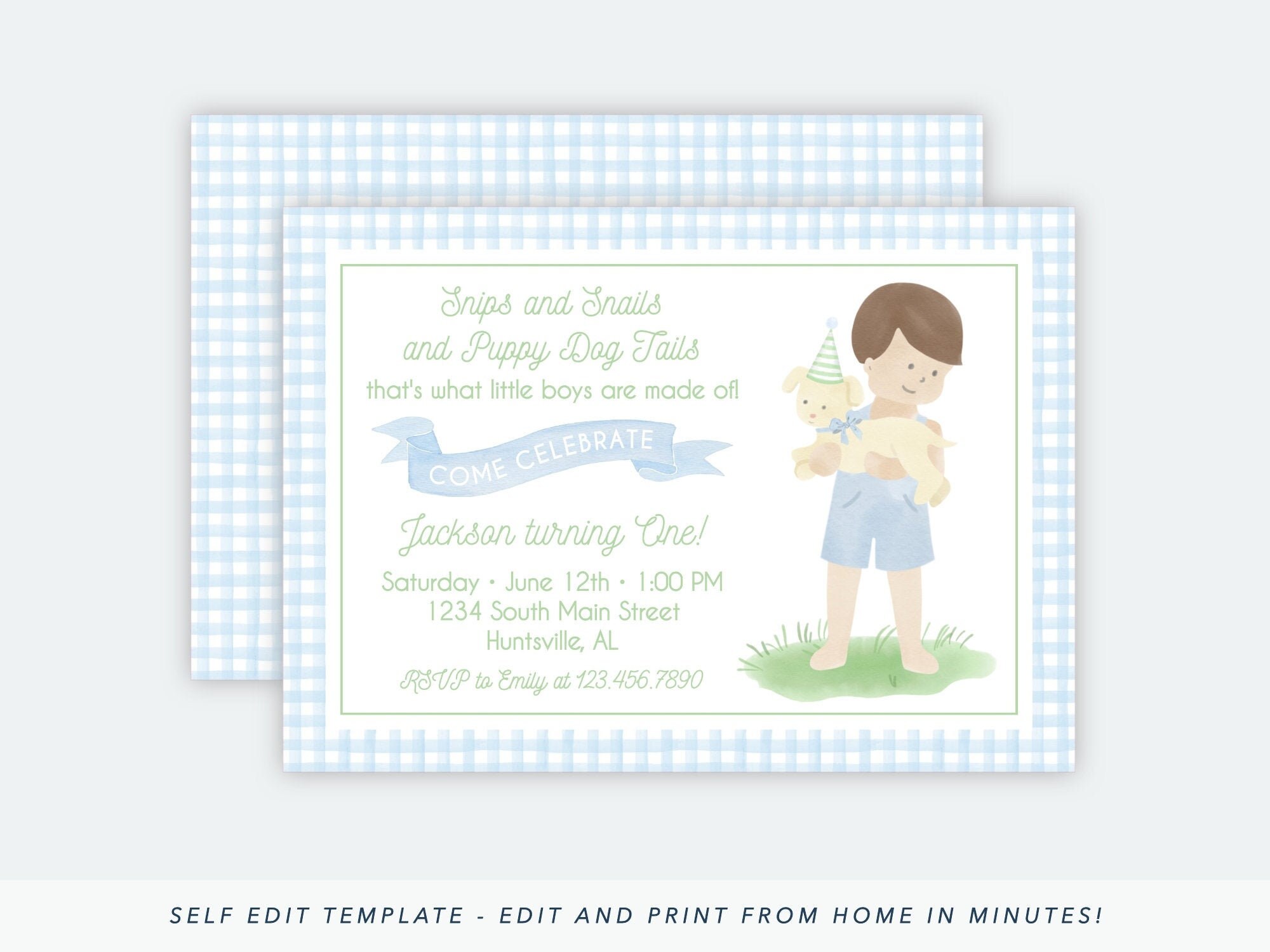 Printable Snips and Snails and Puppy Dog Tails Birthday Etsy