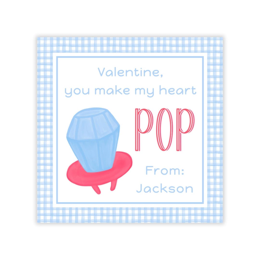 Printable Valentines Day Cards for Kids, Ring Pop Valentine Tags, Gem ...