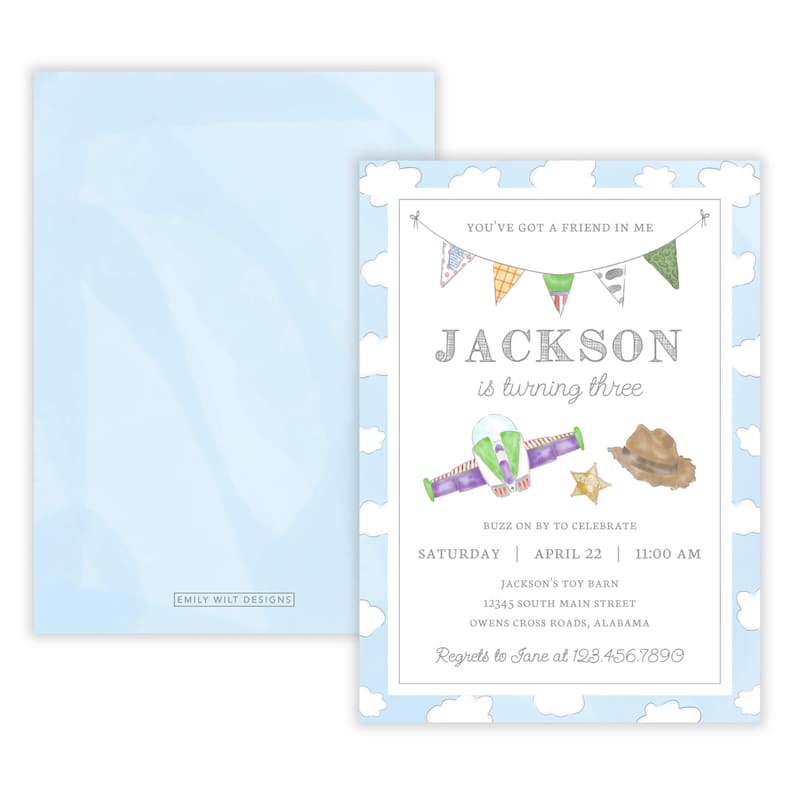 Invitación de cumpleaños imprimible de Toy Friends / Tema de fiesta de juguetes vaqueros / Plantilla editable de Corjl / Invitación de cumpleaños de juguetes / Fiesta de Toy Friends / 124 imagen 2