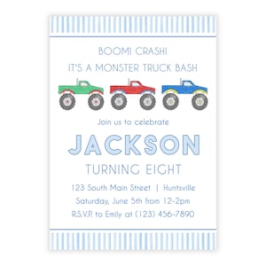 Monster Truck Geburtstag Party Einladung Vorlage von Emily Wilt Designs