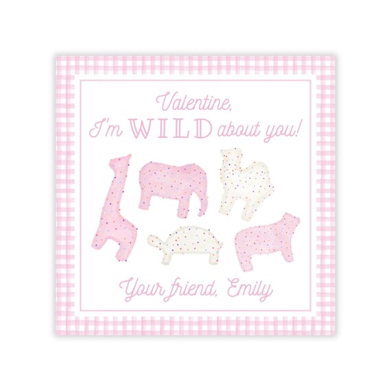 Printable Valentines Day Cards for Kids, Valentine Tags, Zoo Valentine, Animal Valentine, Animal Cookie Valentine, Wild about You Valentine