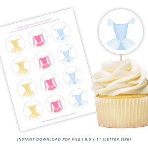 Blaue Prinzessin Cupcake Toppers, Geburtstagsparty Dekor Prinzessin, druckbare Prinzessin Party Dekoration, Cupcake Toppers