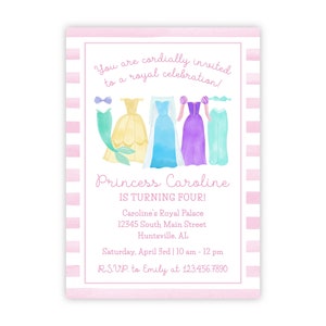 PRINTABLE Watercolor Princess Party Invitation | Pink Editable Corjl Template | Girl’s Royal Birthday Invite | Instant Download