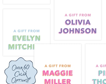 PRINTABLE Gift Tag Template | Custom Self-Edit Corjl Tag | Personalized Gift Tag for Women | Custom Name Gift Tags | Multiple Color Options