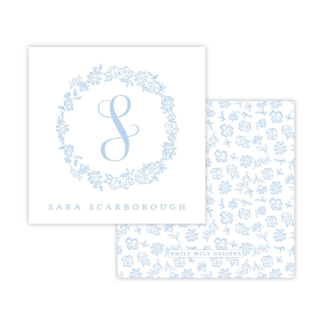 Printable Enclosure Cards, Printable Gift Tag, Ditsy Floral Enclosure Card, Monogrammed Calling