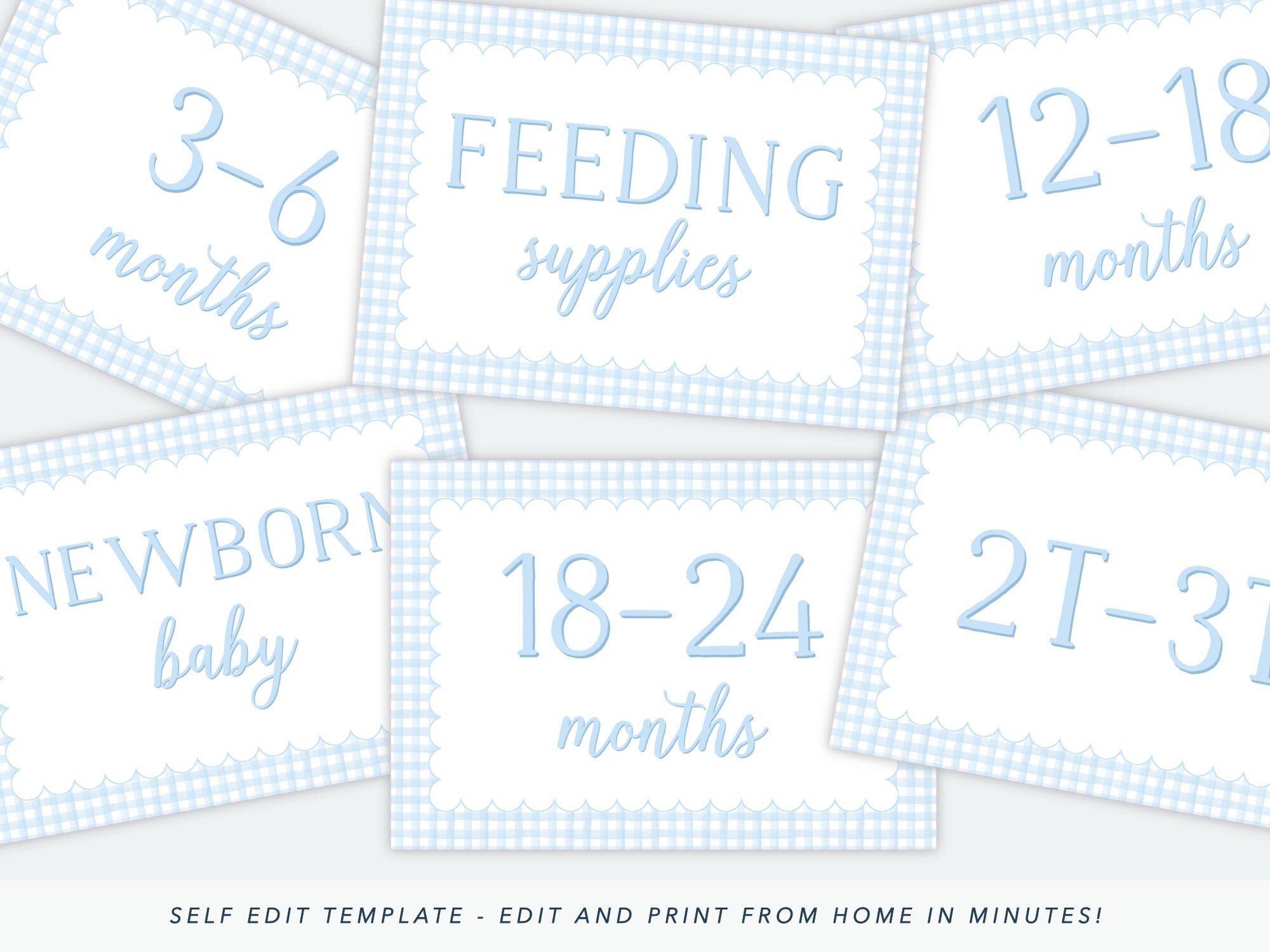 Printable Nursery Organization Labels Baby Clothes Storage Etsy