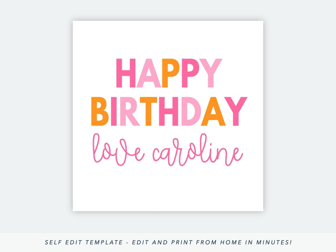Printable Kids Birthday Gift Tag Kids Gift Tags Printable - Etsy