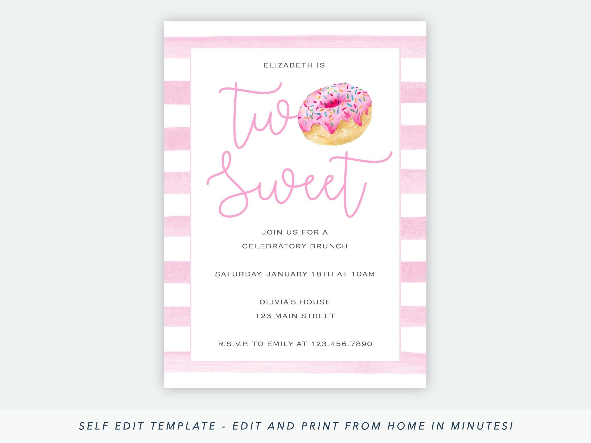 Printable Donut Invitation Donut Party Invitation Donut | Etsy