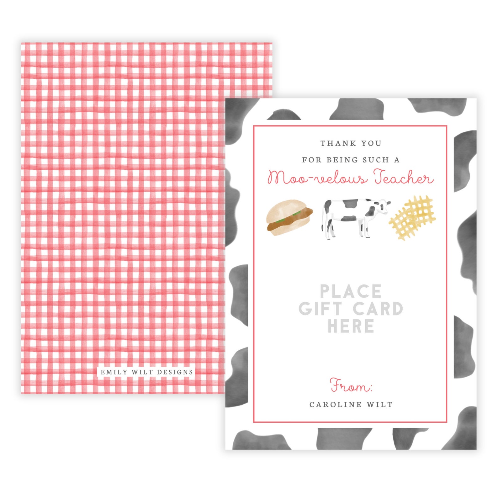 PRINTABLE Teacher Gift Card Holder Template | Back to School Corjl ...
