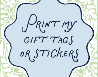 Gift Tag or Sticker Printing Service | Add-On for Emily Wilt Designs Templates | Includes Editing by Emily