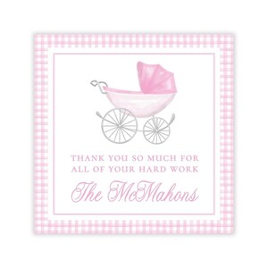 PRINTABLE 3x3 Gift Tag for Hospital, Labor and Delivery Nurse Gift Tag, OBGYN Gift Tag, New Baby Thank You Tag for Baby Girl