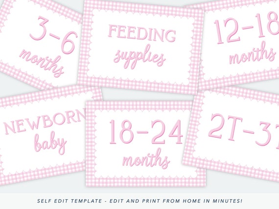 Printable Nursery Organization Labels Baby Clothes Storage - Etsy