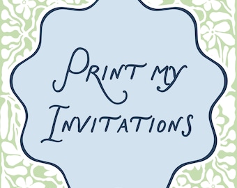 Invitation Printing Service | Add-On for Emily Wilt Designs Templates | Printed Invites with Envelopes | Includes Editing by Emily
