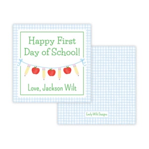 PRINTABLE Back to School Favor Tags | Editable 3x3&quot; Corjl Template | Printable Gift Tags for Teacher or Student | Self-Edit School Tag