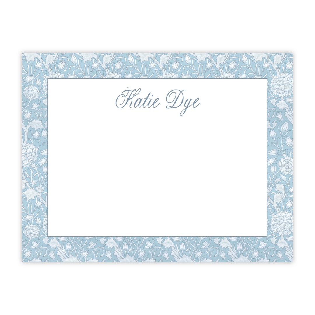 Printable Stationery for Women, Personalized Stationery for Women, Blue ...