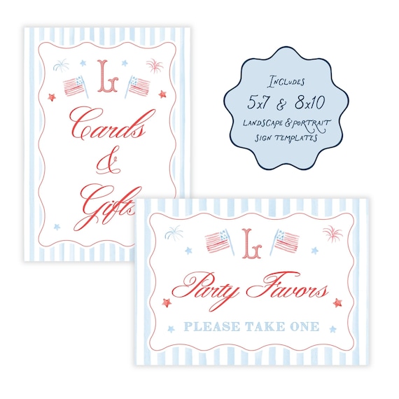 PRINTABLE One All American Boy First Birthday Signs | Patriotic Tabletop Signage | Fourth of July Party Decor Template | 5x7 and 8x10 | 115