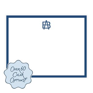 Papelería con monogramas imprimibles para hombres / Tarjetas de notas para él / Plantilla de papelería personalizada / Notas de agradecimiento personalizadas / Varios colores