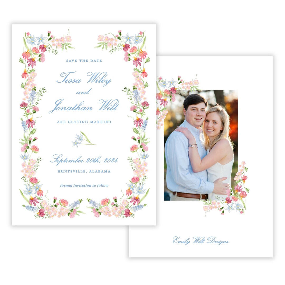 Printable Wedding Save the Date, Printable Save the Date, Wildflower ...