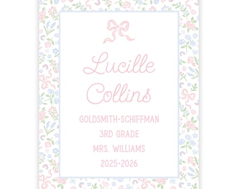PRINTABLE Editable School Binder Cover | 8.5x11 Personalized Corjl Template | Self-Edit Printable Binder Cover for Students or Teachers