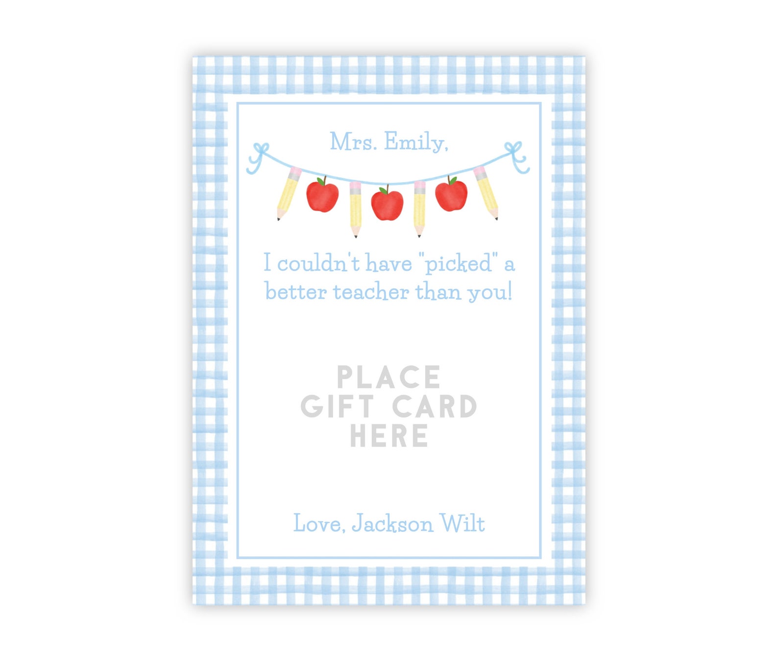 PRINTABLE Teacher Gift Card Holder Template | Back to School Corjl ...