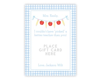 PRINTABLE Teacher Gift Card Holder Template | Back to School Corjl Design | First Day of School Teacher Gift | Editable Card Holder | 200