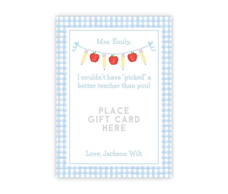 PRINTABLE Teacher Gift Card Holder Template | Back to School Corjl ...