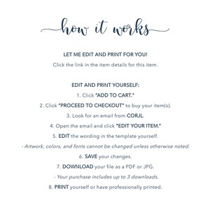 a printable how to works list for a wedding