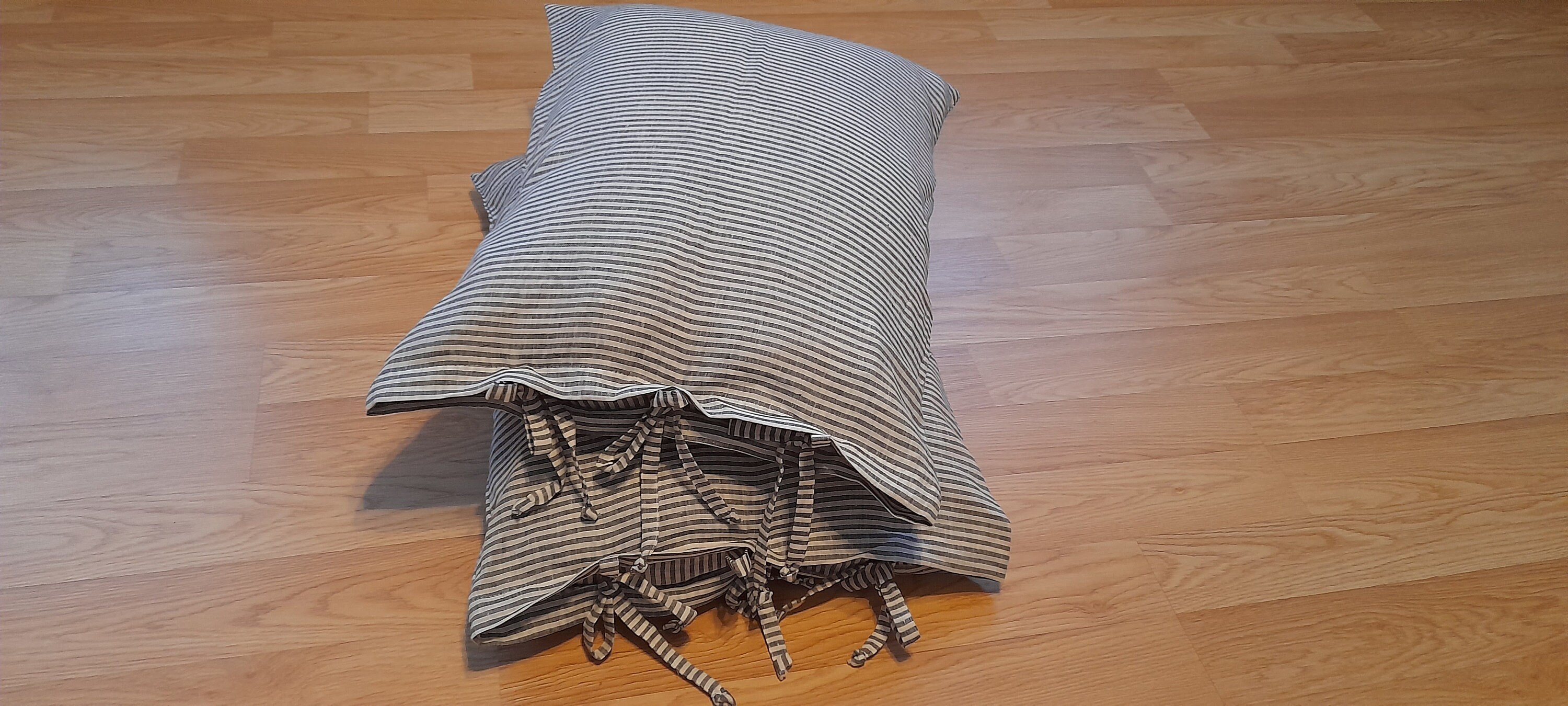 PILLOW CASE with TIES 100Linen washed linen pillowcase Etsy