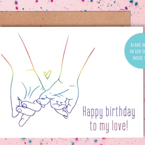Alles Gute zum Geburtstag Bestie Liebe Grußkarte|Jahrestag|Pinky Promise|Lustige Karte|Bester Freund|Line Art|Minimal|Hände|Paar Geburtstagskarte