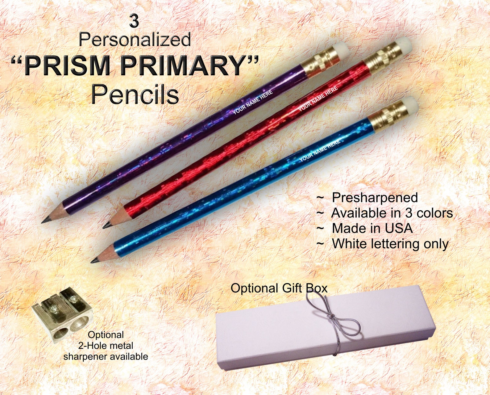 Primary Pencils Personalized Pencils Prism Pencils Jumbo Etsy