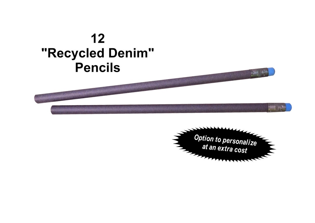 Recycled Denim Pencils Personalized Pencils Back to School Etsy