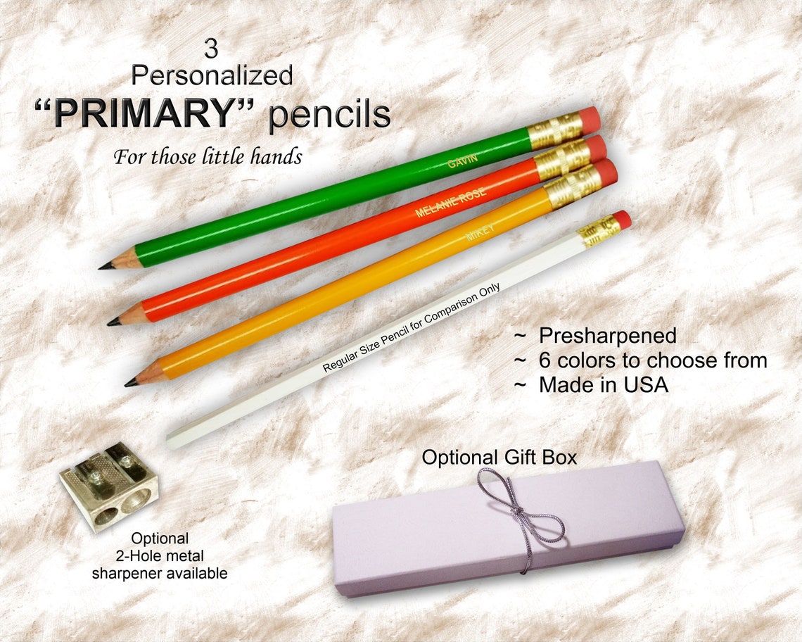 Primary Pencil Personalized Pencils Beginner Pencils Jumbo Etsy