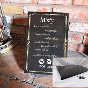 Engraved Granite Pet Memorial Stone, Polished Headstone, Personalized Pet Loss Gift