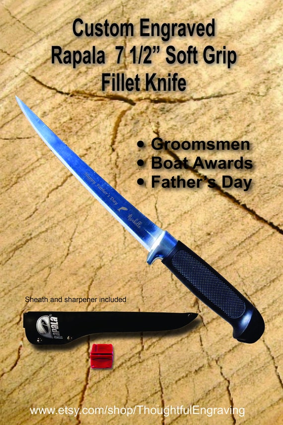 Rapala Fishing Soft Grip 4 Fillet Knife with Sharpener & Sheath
