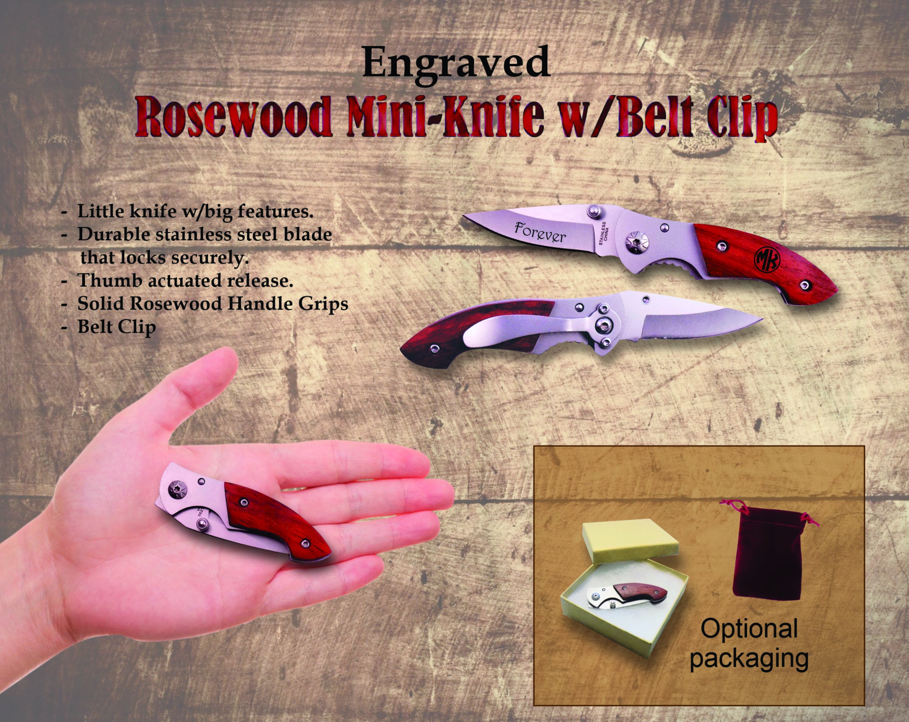 Damascus Folding Pocket Knife, Rose Wood Handle Knives, Groomsmen