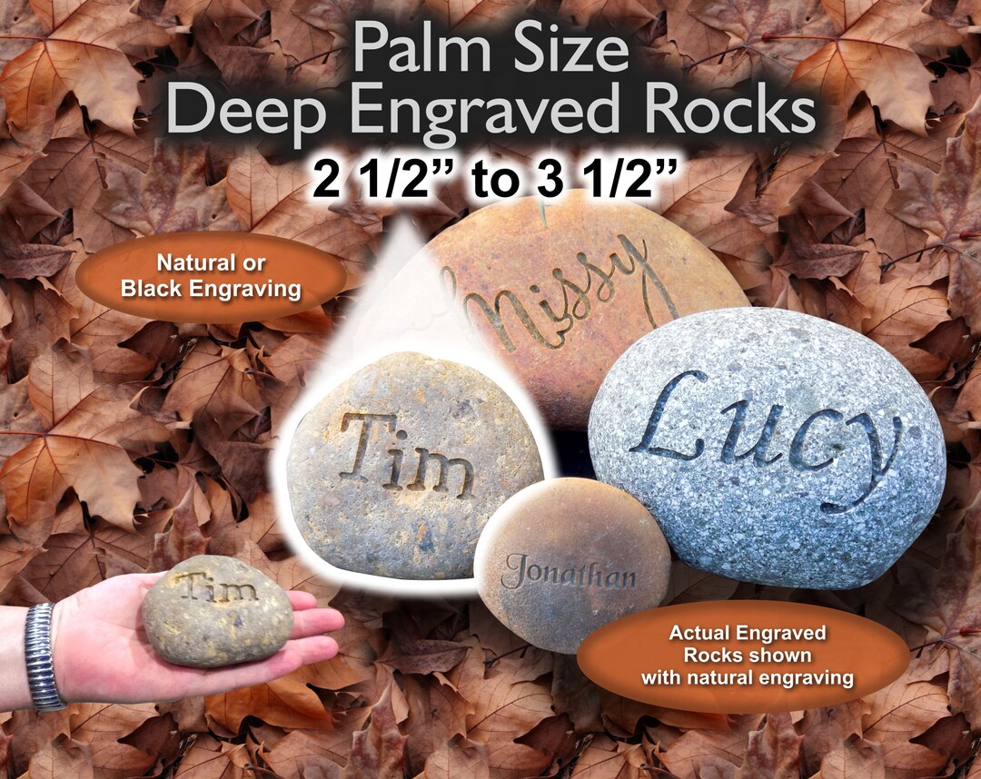 Engraved Rocks, Palm Size Engraved Rocks, 2 1/2