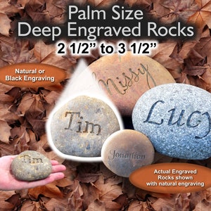 Engraved Rocks, Palm Size Engraved Rocks, 2 1/2" to 3 1/2"