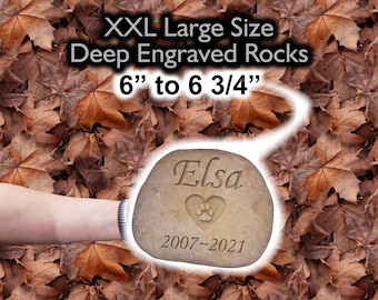 Engraved Rocks, Extra Large Engraved Rocks, 6 - 6 3/4 inch