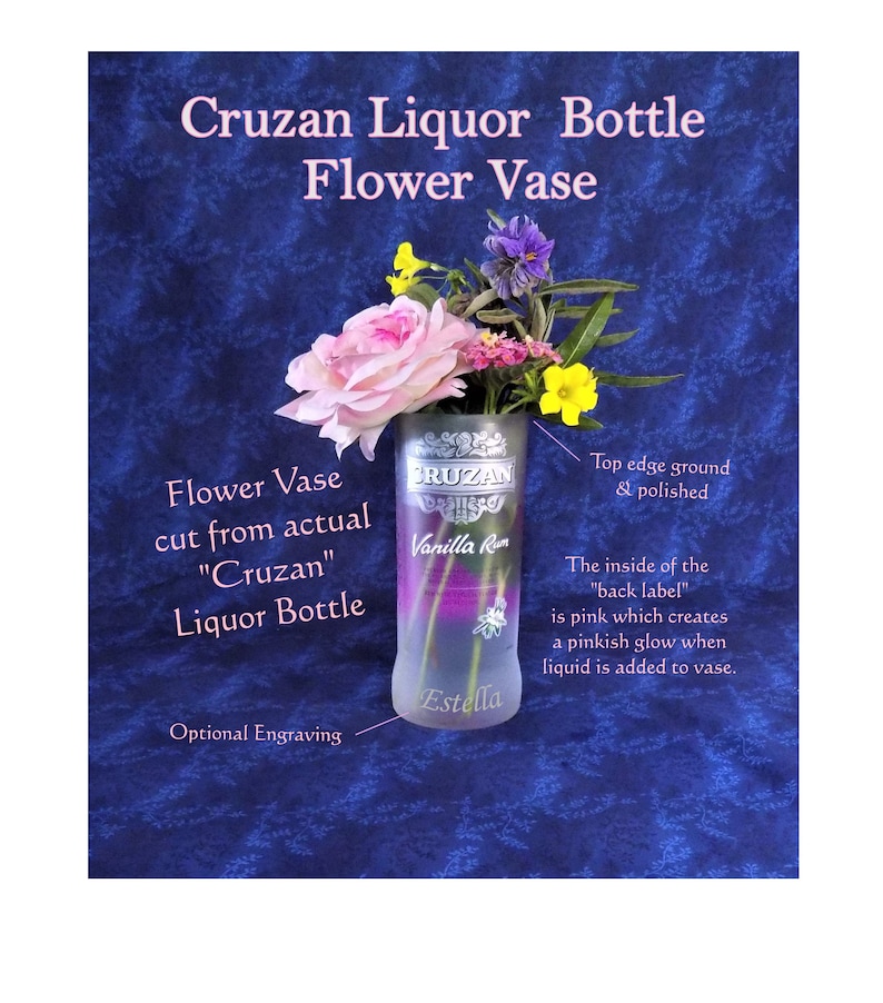 Cruzan Liquor Bottle Vase Flower Vase Wine Bottle Art Etsy