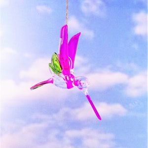 Hummingbird Window Ornament, Glass Ornament, Hummingbird Gift
