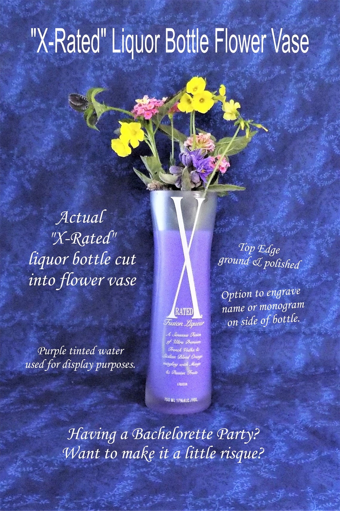 X Rated Liquor Bottle Vase Flower Vase Wine Bottle Art Etsy