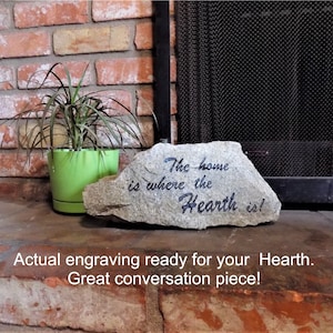 Fireplace Decor, Custom Engraved Rock, Farmhouse decor