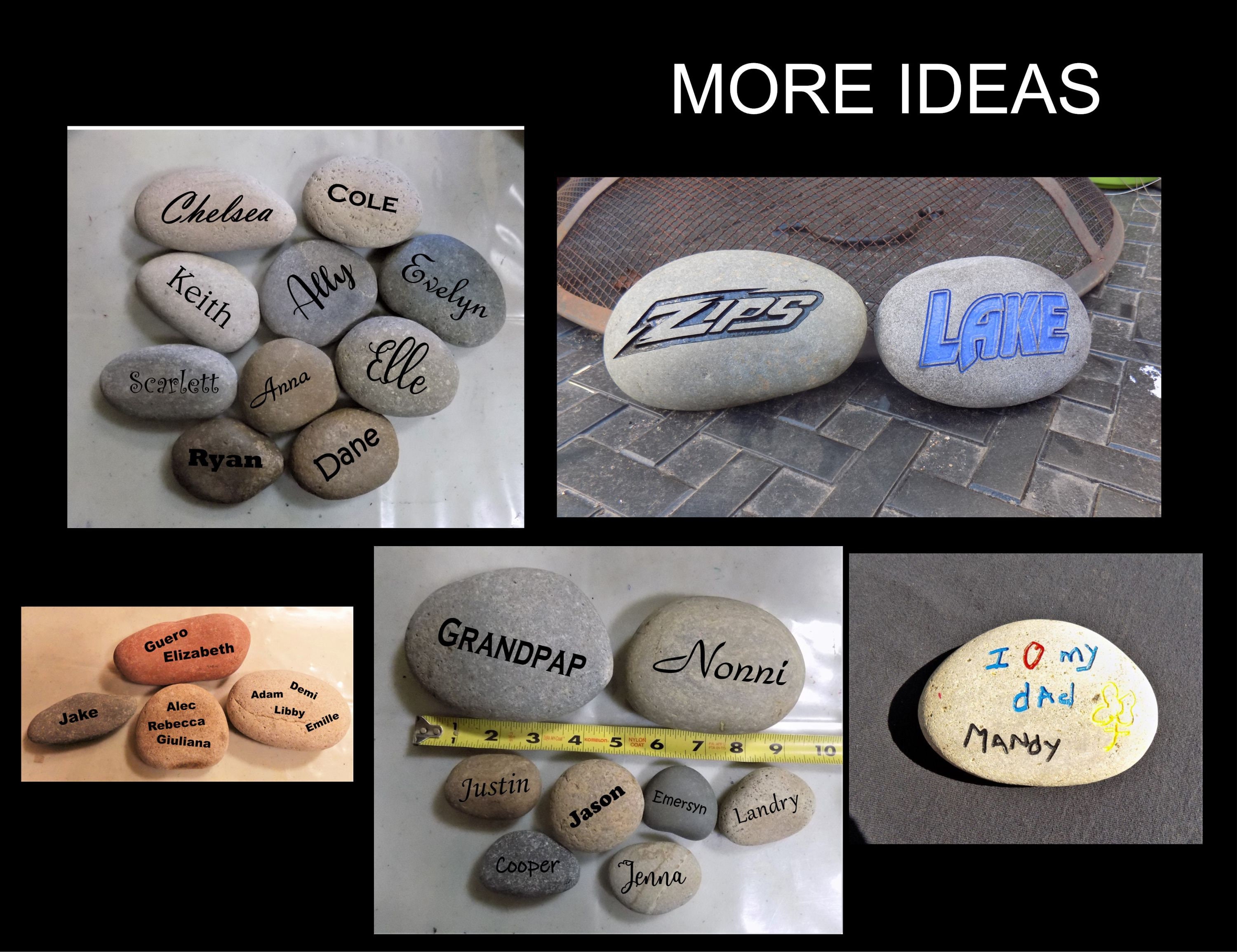 Family Rocks, Engraved Stones, Personalized Rocks, Natural Engraving - Etsy