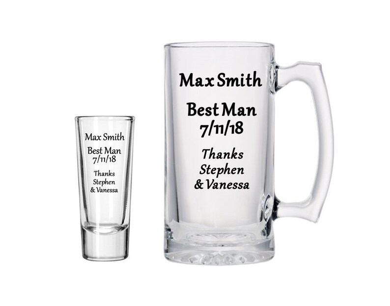 Custom Engraved Beer Mug Set Groomsmen Gift Trophy