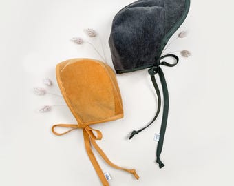 Corduroy Baby Bonnet | Brimmed or Brimless Fall & Winter Hat