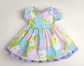Flower Girl Dress for Toddlers – Pastel Puff Sleeve Dress, 9–12M to 4T