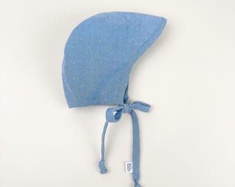 Cotton Baby Bonnet | Gender Neutral Brimmed or Brimless Hat for Baby and Toddler