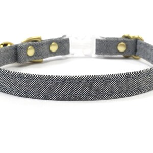 Collier et cloche pour chats échappés | Cuir de liège végétalien ou coton biologique | Quincaillerie en laiton de luxe | Vert menthe, bleu ou rose image 9