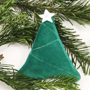 Jouet chat arbre de Noël - herbe à chat bio et velours de coton bio, cadeau de Noël chat, cadeau de bas de Noël chat, jouet chaton, jouet écologique pour chat